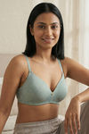 Zivame Padded Non Wired 3/4th Coverage Tshirt Bra - Mint Green — thumbnail 5
